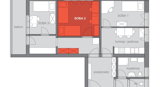 Srebrničeva 4, soba 2, marec 2023